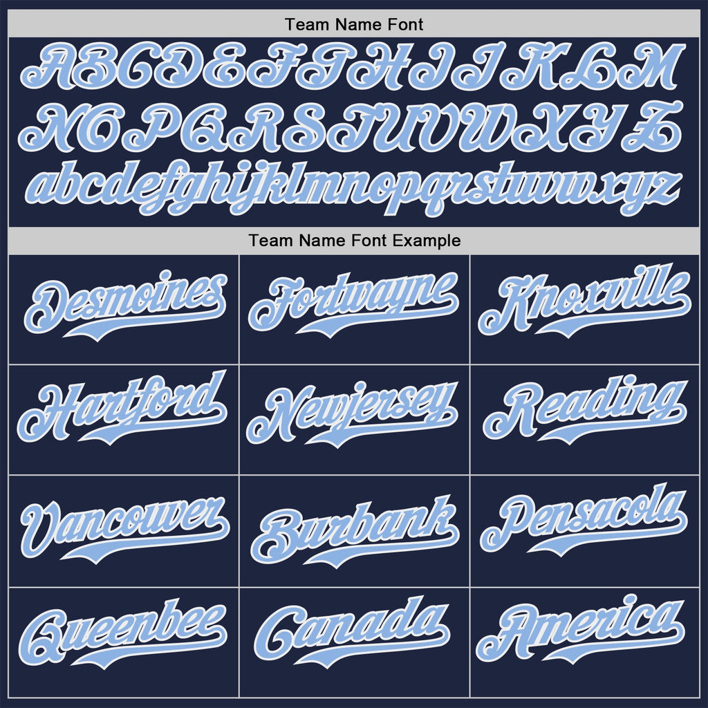 Custom Navy Light Blue-White Classic Color Block Side Panel Stripe Authentic Baseball Jersey