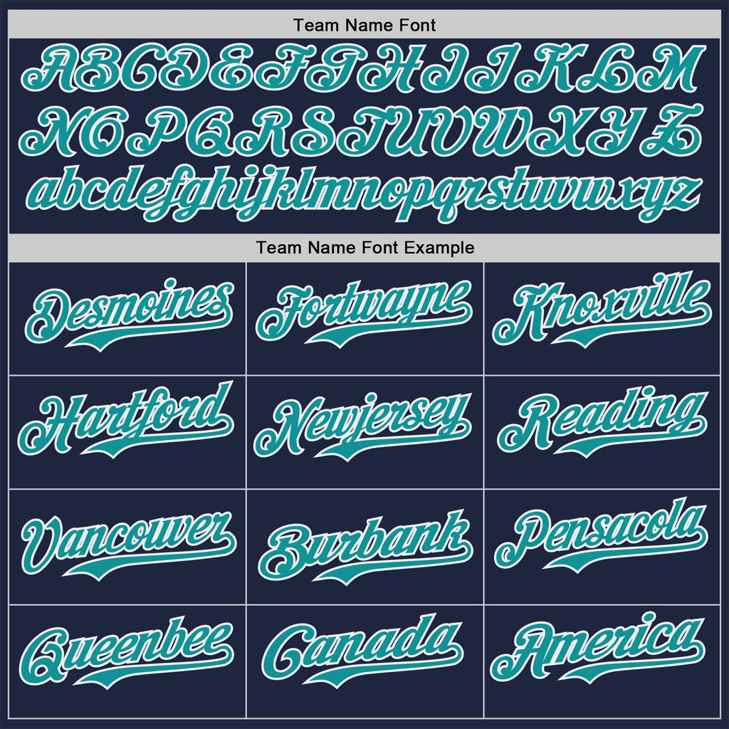 Custom Navy Teal-White Classic Color Block Side Panel Stripe Authentic Baseball Jersey
