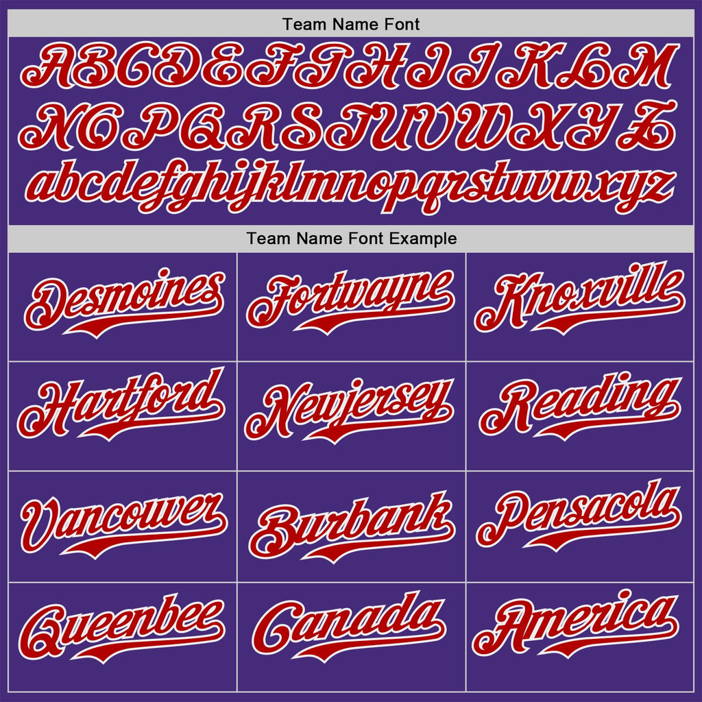 Custom Purple Red-White Classic Color Block Side Panel Stripe Authentic Baseball Jersey