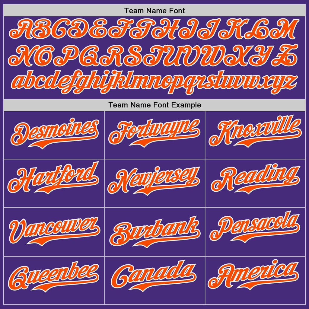 Custom Purple Orange-White Classic Color Block Side Panel Stripe Authentic Baseball Jersey