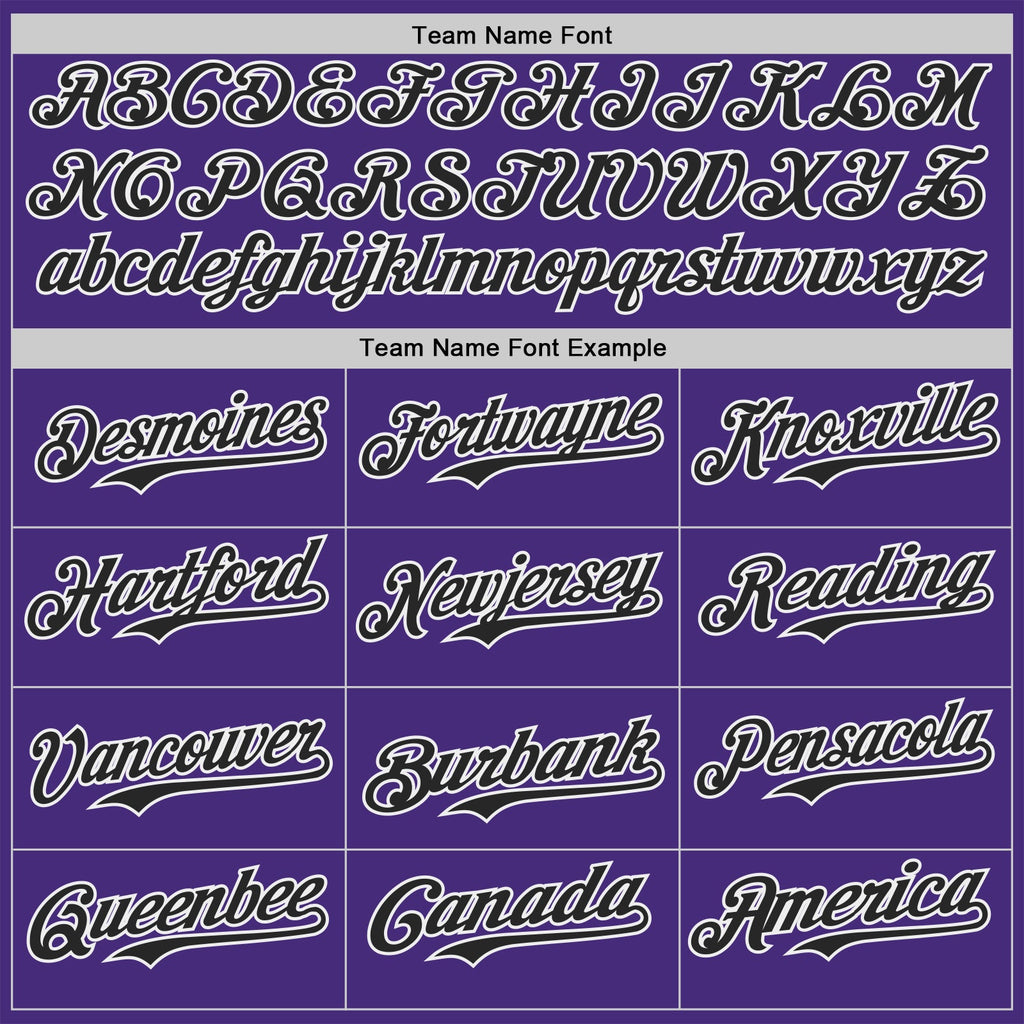 Custom Purple Black-White Classic Color Block Side Panel Stripe Authentic Baseball Jersey