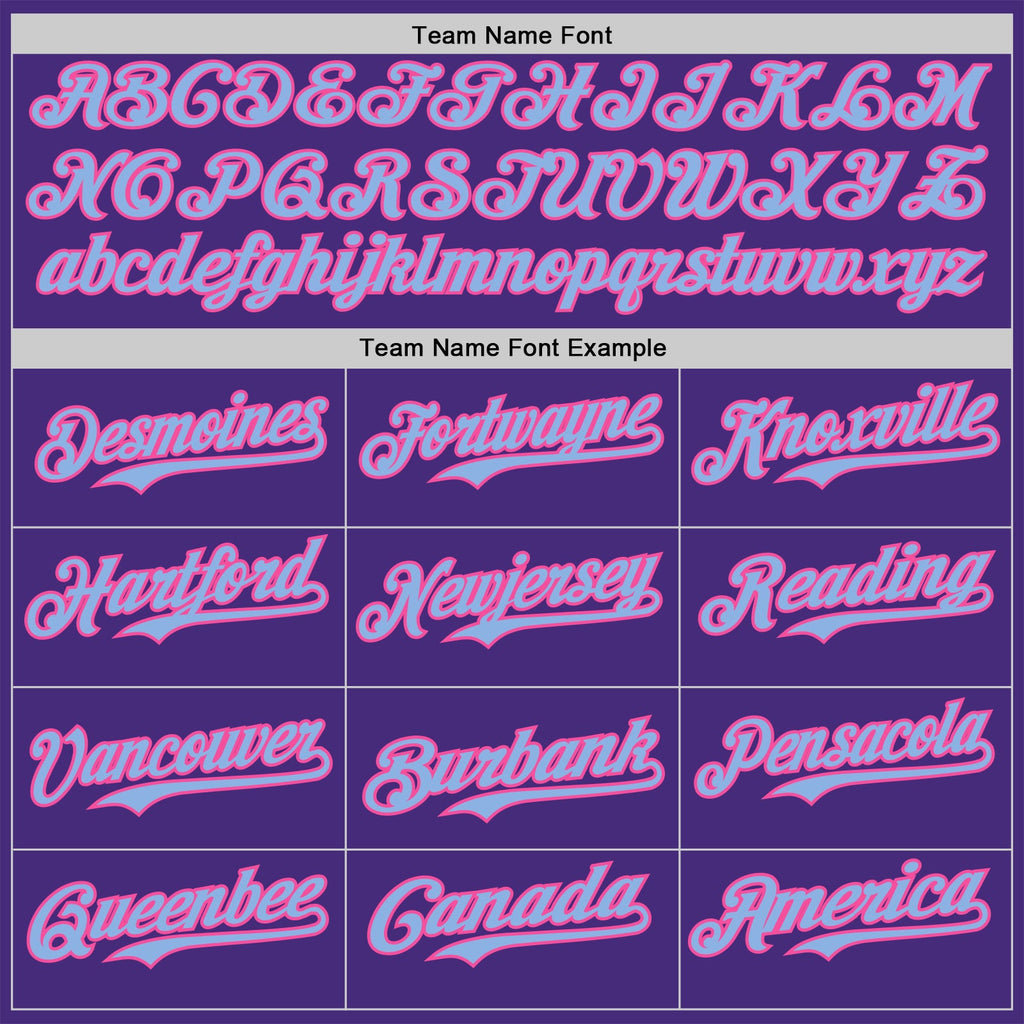 Custom Purple Light Blue-Pink Classic Color Block Side Panel Stripe Authentic Baseball Jersey