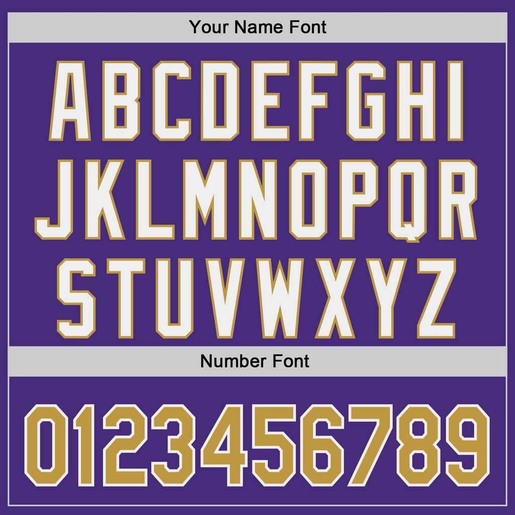 Custom Purple Old Gold-White Classic Color Block Side Panel Stripe Authentic Baseball Jersey