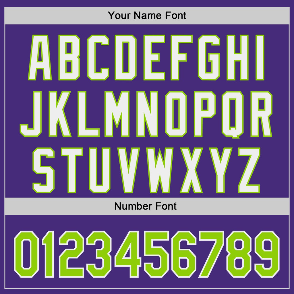 Custom Purple Neon Green-White Classic Color Block Side Panel Stripe Authentic Baseball Jersey