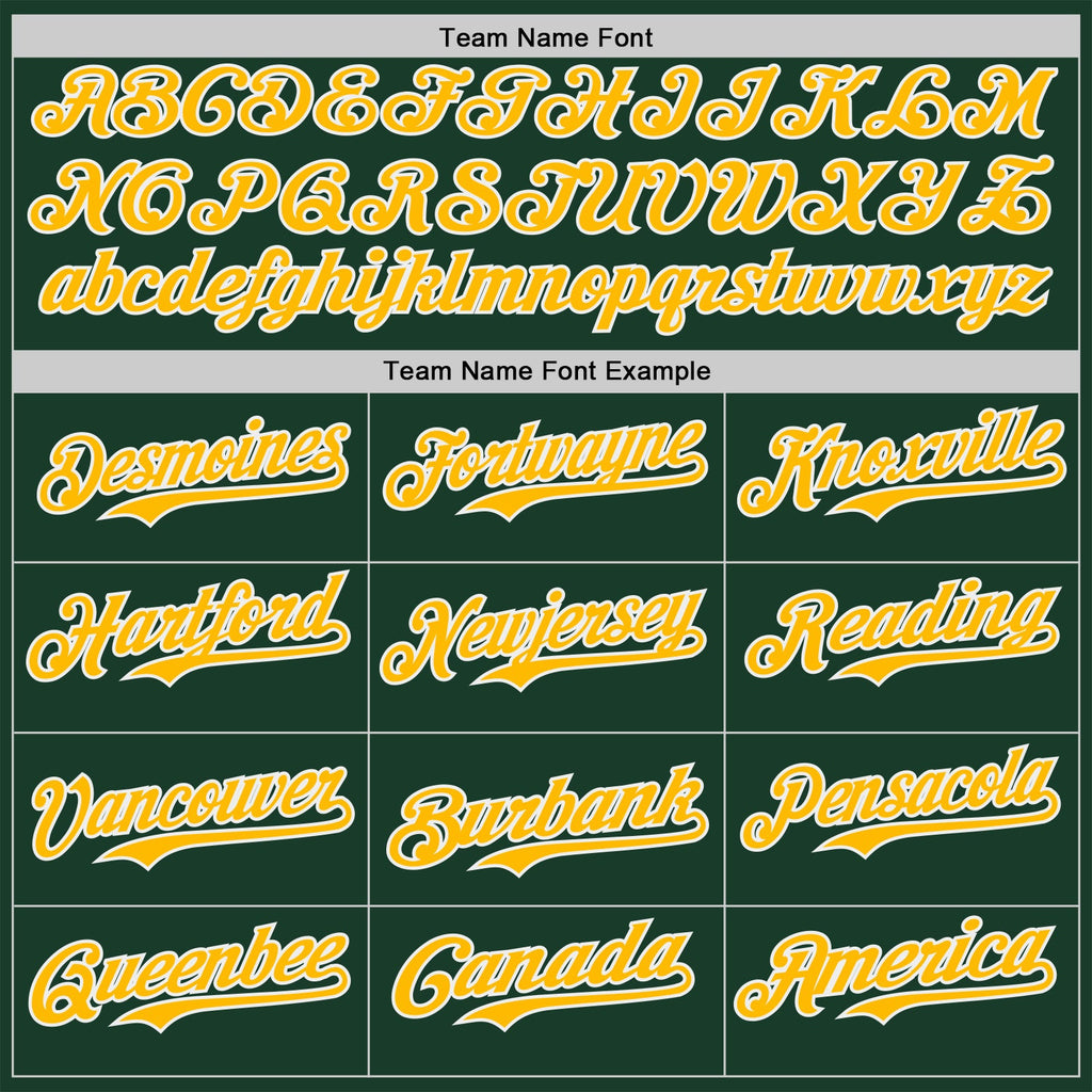 Custom Green Gold-White Classic Color Block Side Panel Stripe Authentic Baseball Jersey