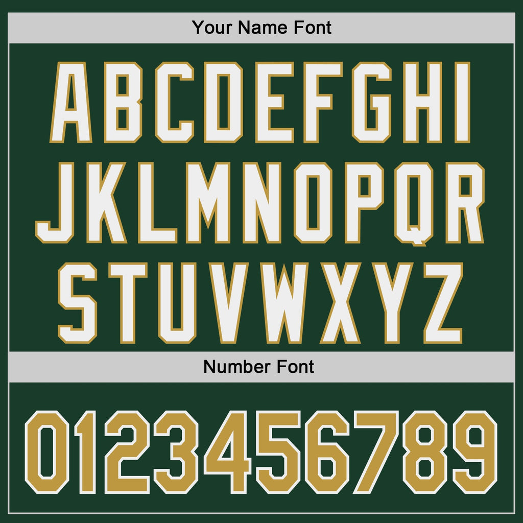 Custom Green Old Gold-White Classic Color Block Side Panel Stripe Authentic Baseball Jersey