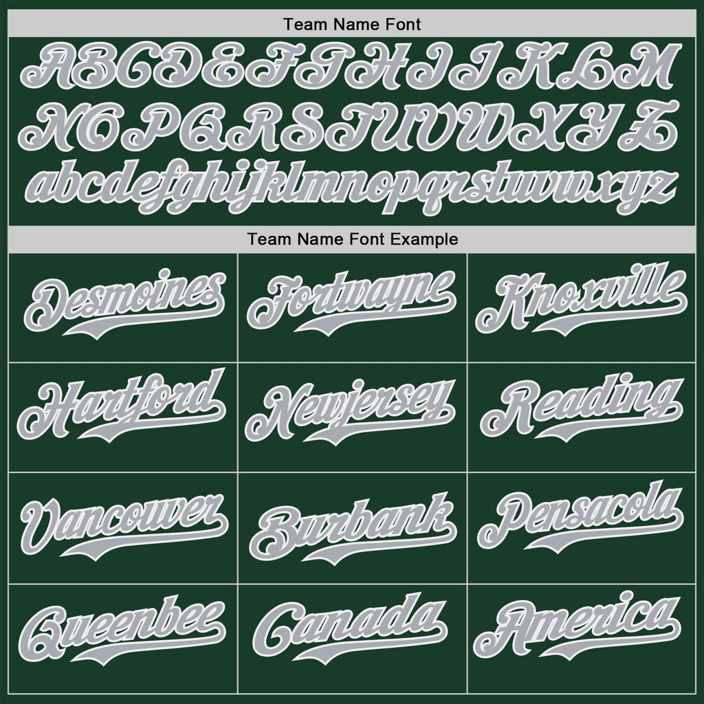 Custom Green Gray-White Classic Color Block Side Panel Stripe Authentic Baseball Jersey