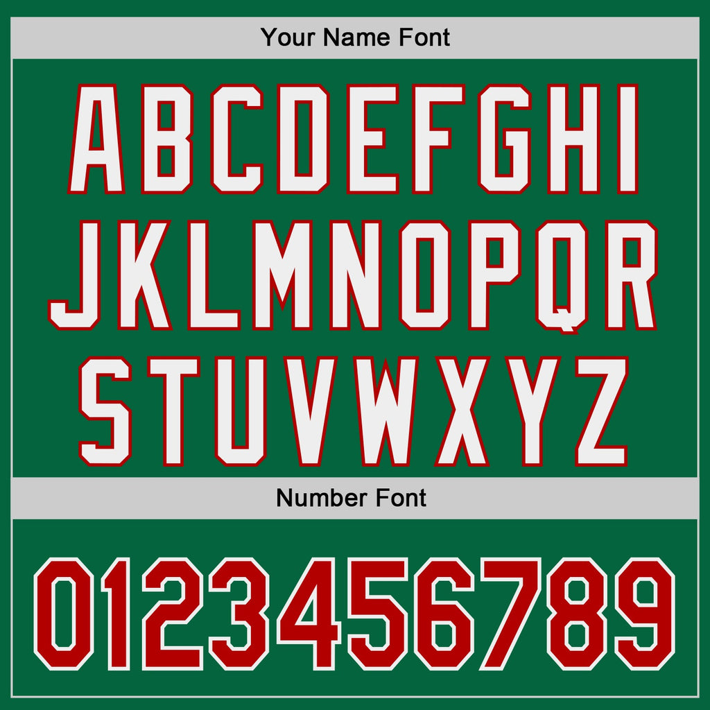 Custom Kelly Green Red-White Classic Color Block Side Panel Stripe Authentic Baseball Jersey