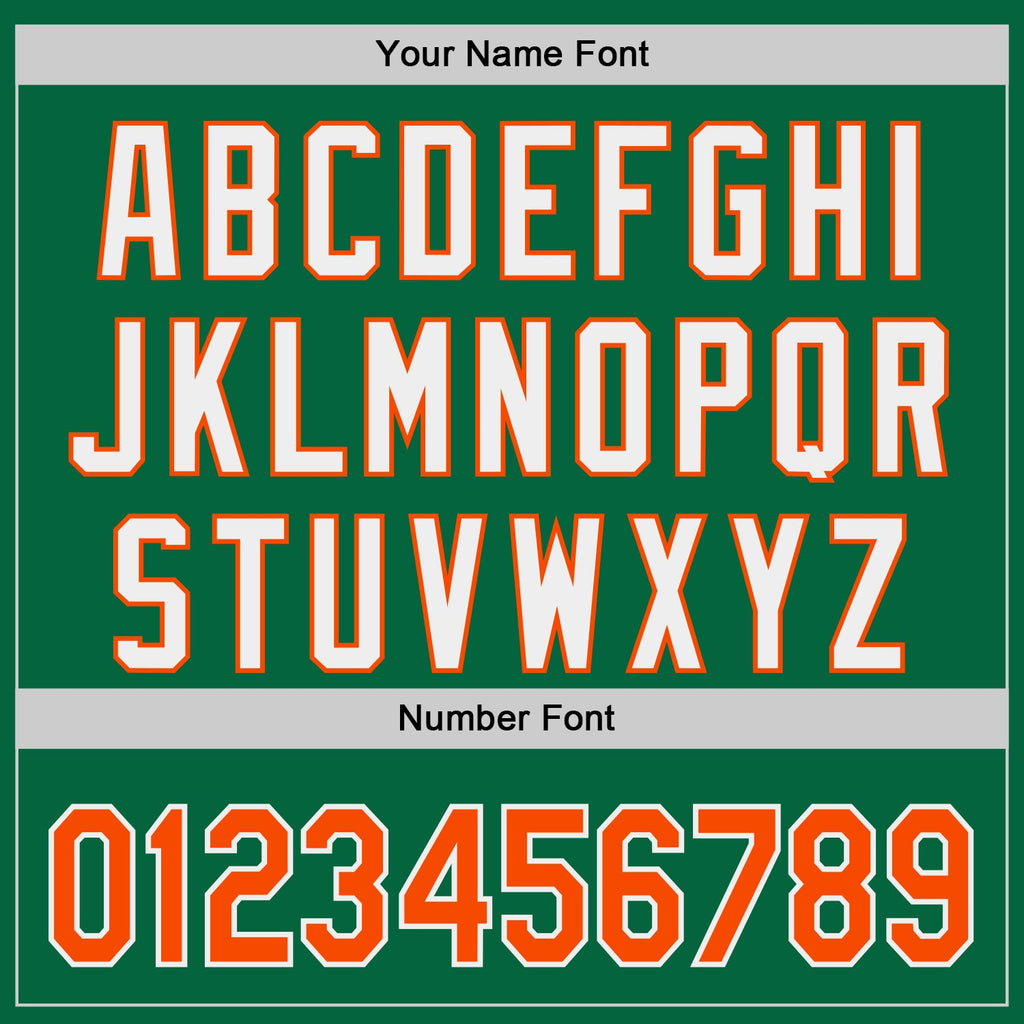 Custom Kelly Green Orange-White Classic Color Block Side Panel Stripe Authentic Baseball Jersey