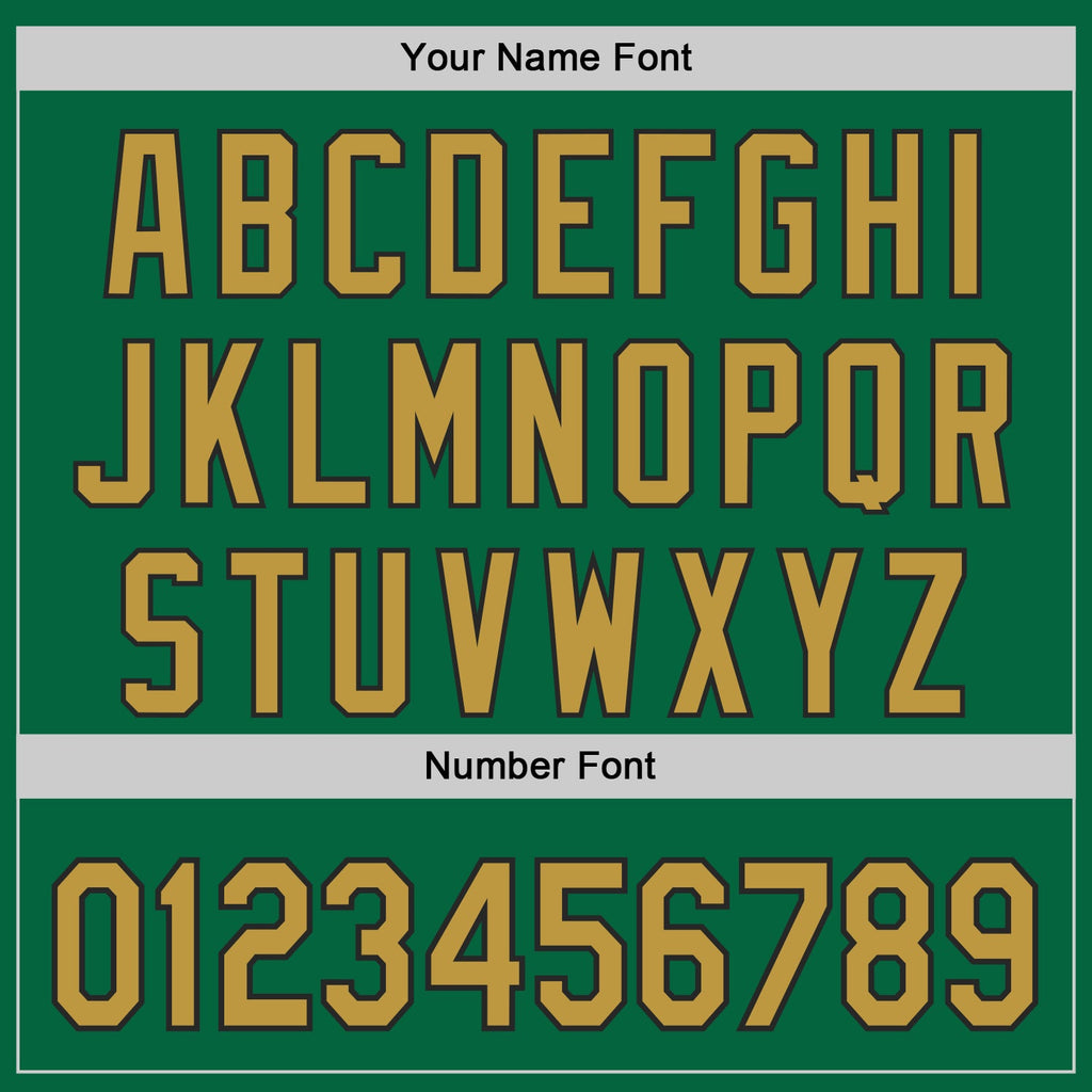 Custom Kelly Green Old Gold-Black Classic Color Block Side Panel Stripe Authentic Baseball Jersey