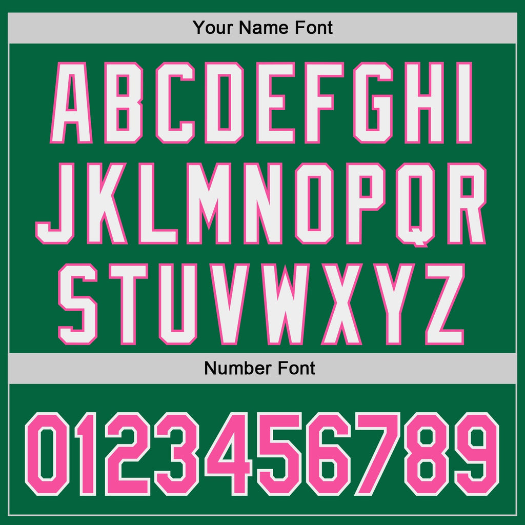 Custom Kelly Green Pink-White Classic Color Block Side Panel Stripe Authentic Baseball Jersey