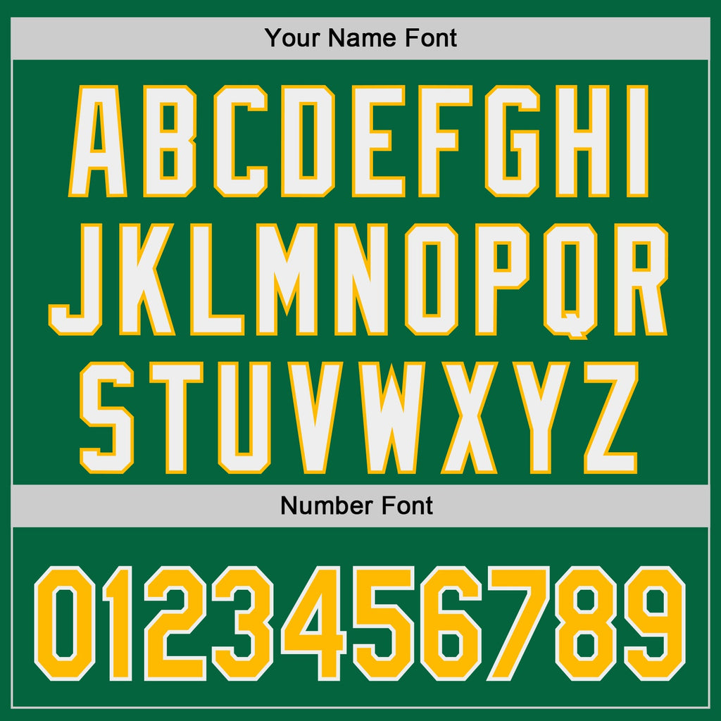Custom Kelly Green Gold-White Classic Color Block Side Panel Stripe Authentic Baseball Jersey