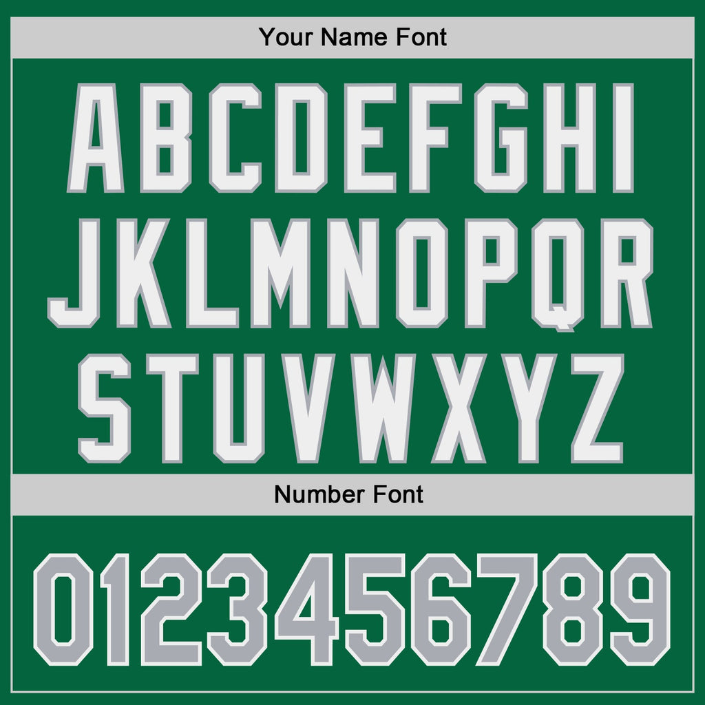 Custom Kelly Green Gray-White Classic Color Block Side Panel Stripe Authentic Baseball Jersey