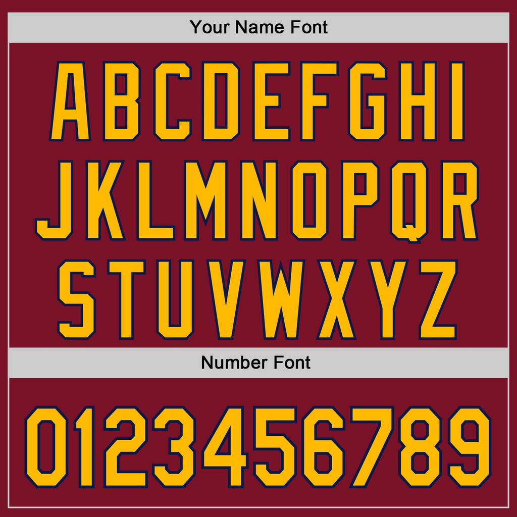 Custom Crimson Gold-Navy Classic Color Block Side Panel Stripe Authentic Baseball Jersey
