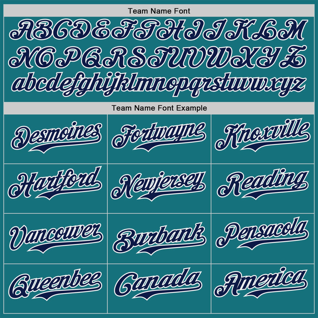 Custom Teal Navy-White Classic Color Block Side Panel Stripe Authentic Baseball Jersey