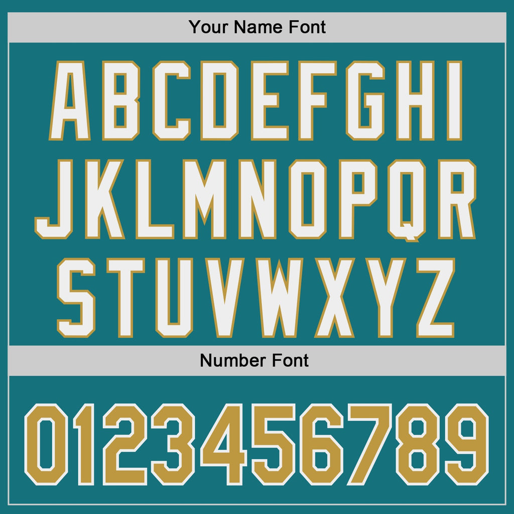 Custom Teal Old Gold-White Classic Color Block Side Panel Stripe Authentic Baseball Jersey