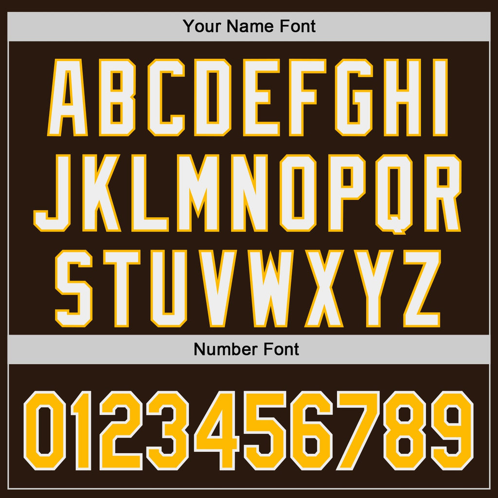Custom Brown Gold-White Classic Color Block Side Panel Stripe Authentic Baseball Jersey
