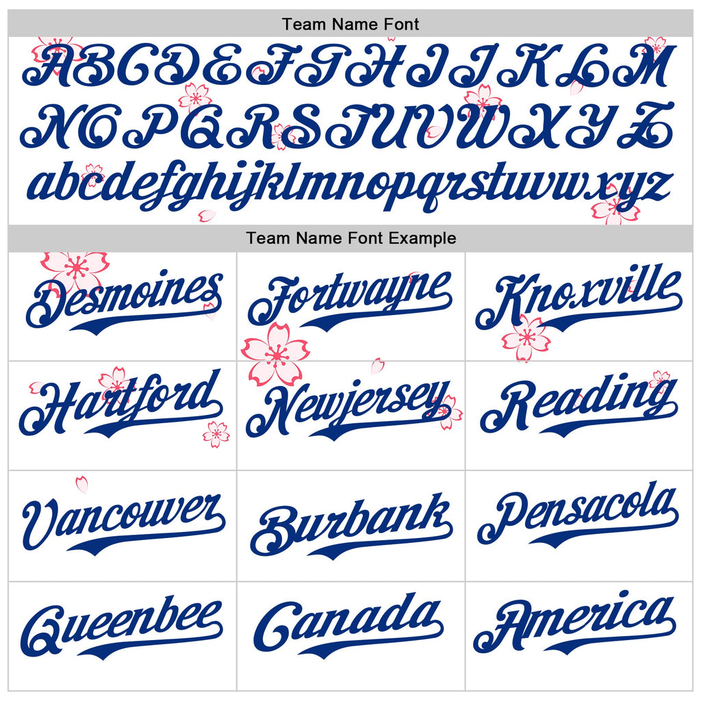 Custom White-Royal Cherry Blossoms Sakura Authentic Baseball Jersey
