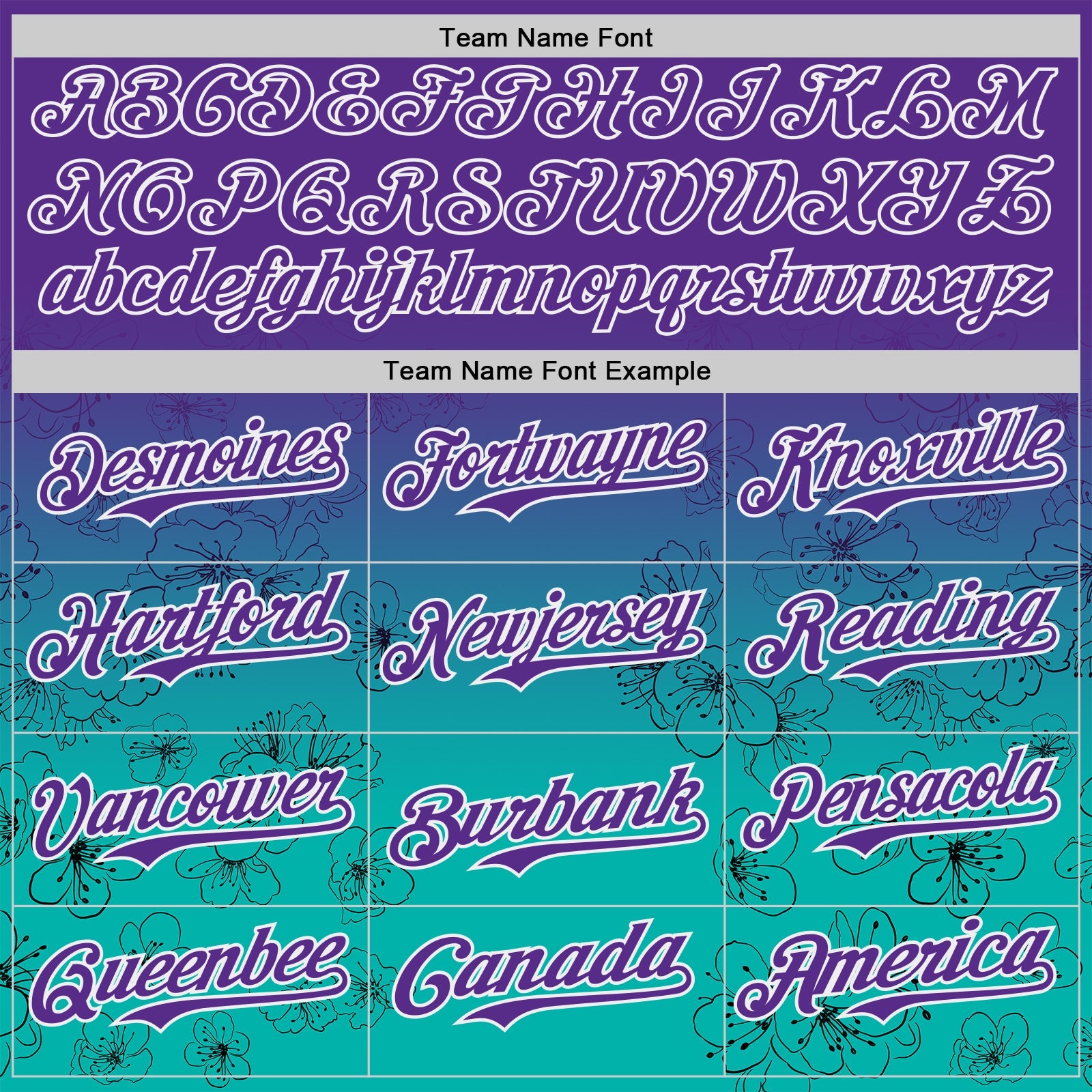 Custom Purple Aqua-White Cherry Blossoms Sakura Gradient Authentic Baseball Jersey