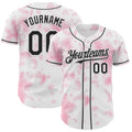 Custom White-Black Cherry Blossoms Sakura Authentic Baseball Jersey