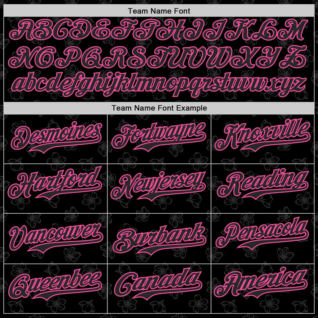 Custom Black-Pink Cherry Blossoms Sakura Authentic Baseball Jersey