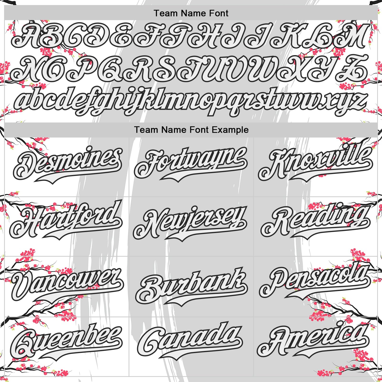 Custom White Gray-Black Cherry Blossoms Sakura Authentic Baseball Jersey