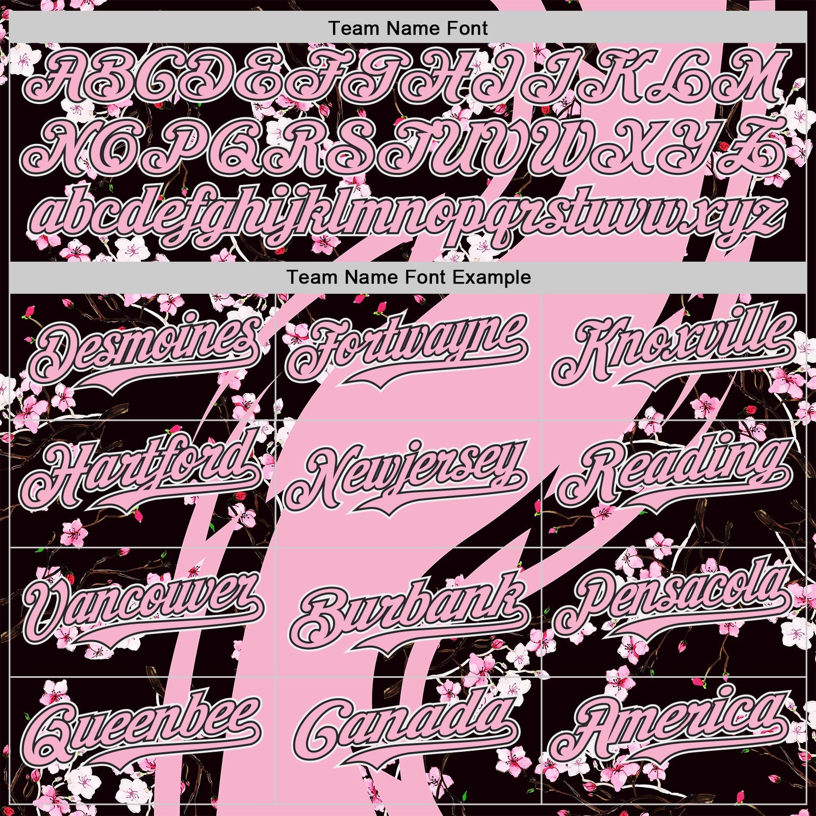 Custom Light Pink Black-White Cherry Blossoms Sakura Authentic Baseball Jersey