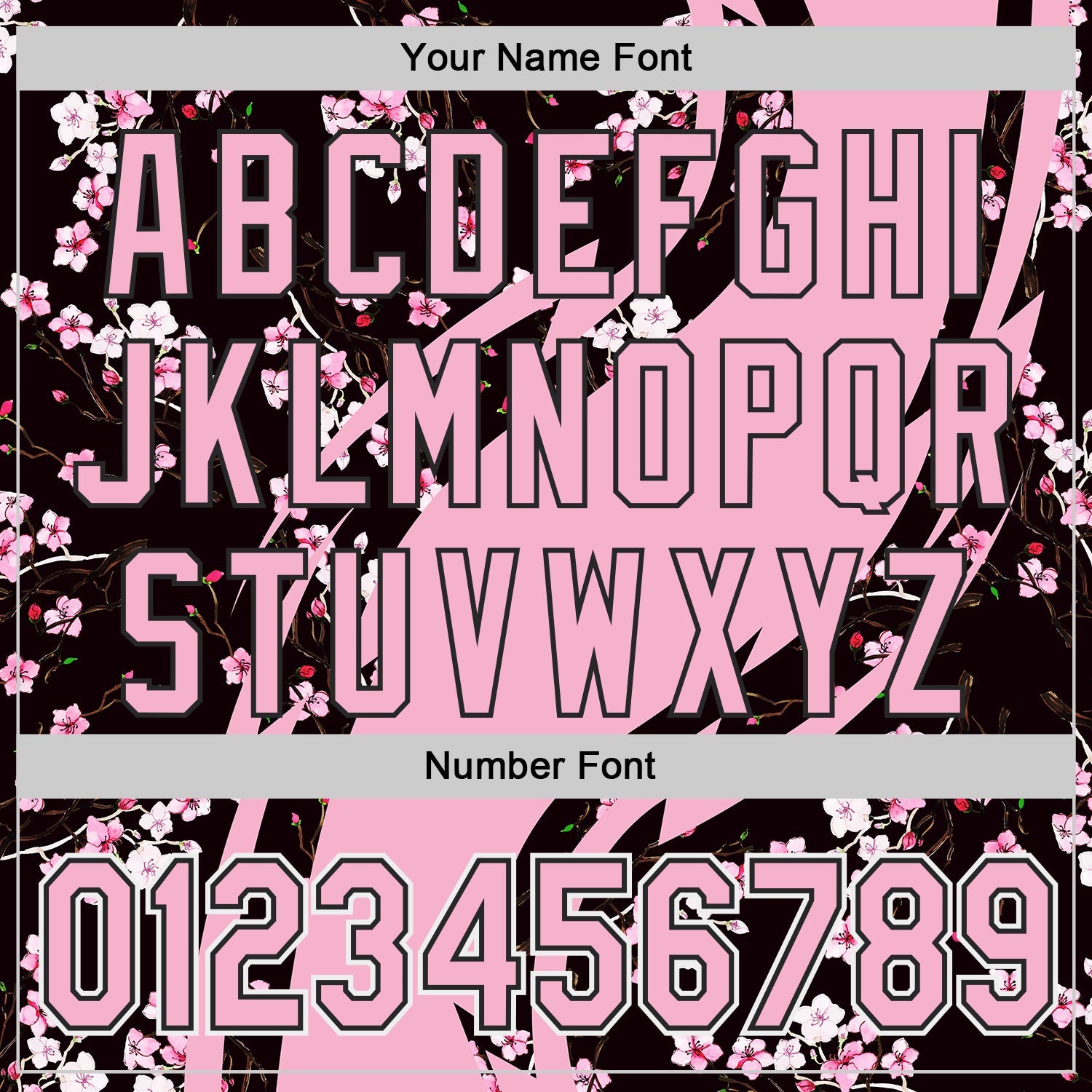 Custom Light Pink Black-White Cherry Blossoms Sakura Authentic Baseball Jersey