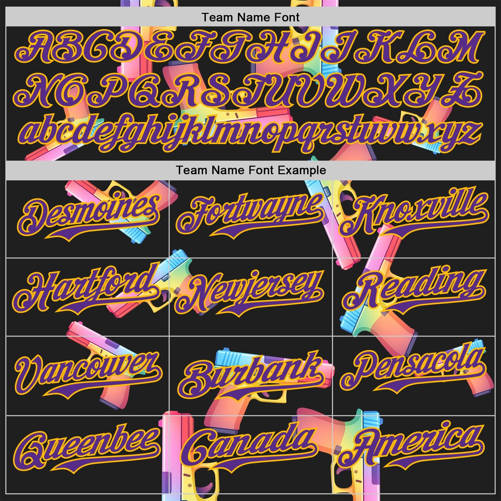 Custom Black Purple-Gold Colorful Firepower 3D Pattern Design Authentic Baseball Jersey