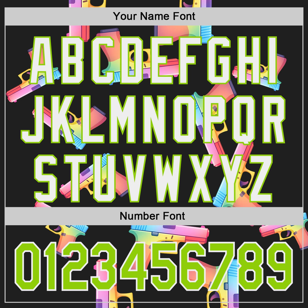 Custom Black Neon Green-White Colorful Firepower 3D Pattern Design Authentic Baseball Jersey