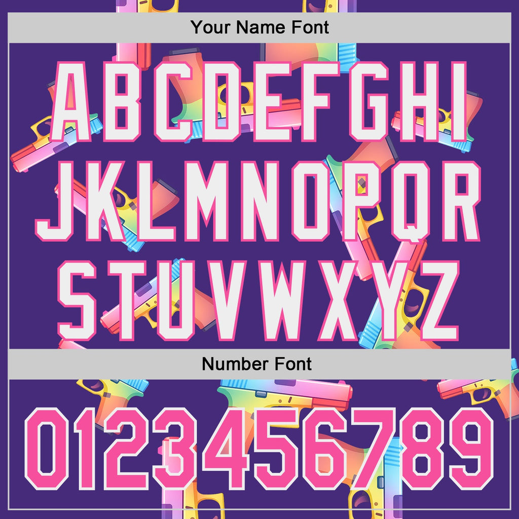 Custom Purple Pink-White Colorful Firepower 3D Pattern Design Authentic Baseball Jersey