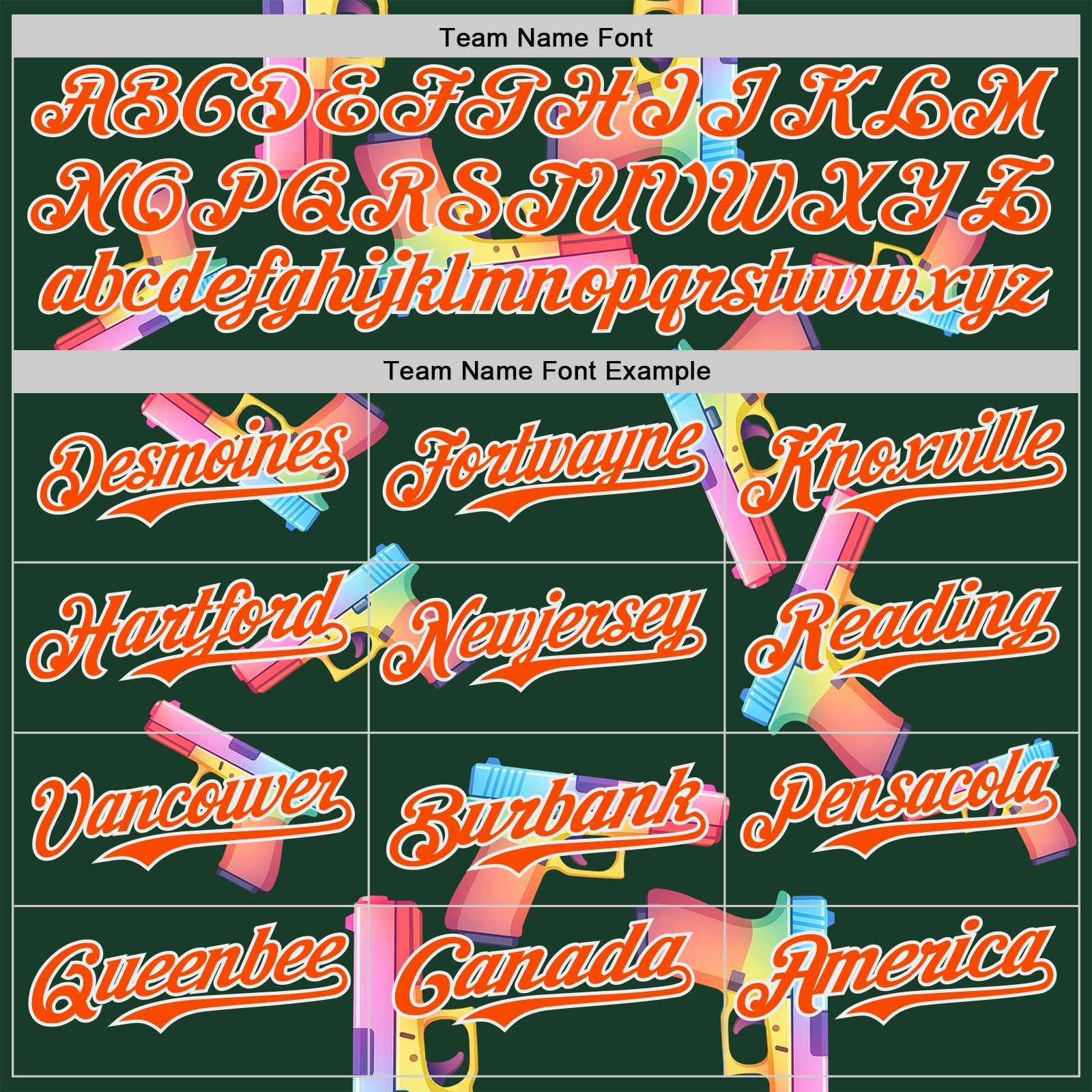 Custom Green Orange-White Colorful Firepower 3D Pattern Design Authentic Baseball Jersey
