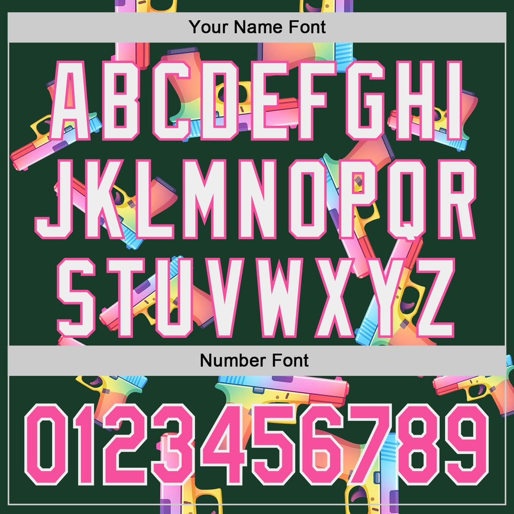 Custom Green Pink-White Colorful Firepower 3D Pattern Design Authentic Baseball Jersey