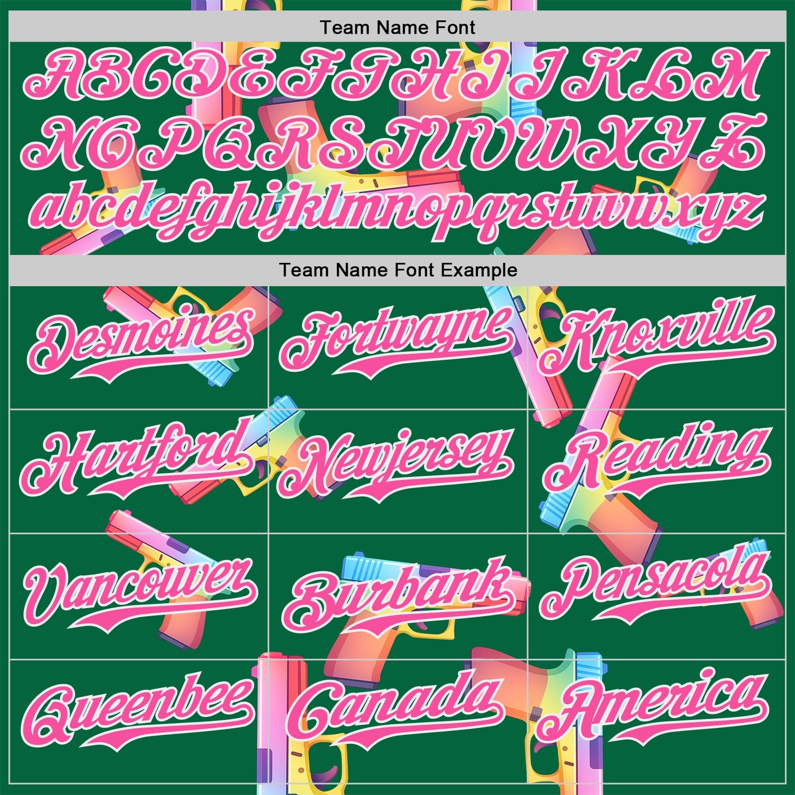 Custom Kelly Green Pink-White Colorful Firepower 3D Pattern Design Authentic Baseball Jersey