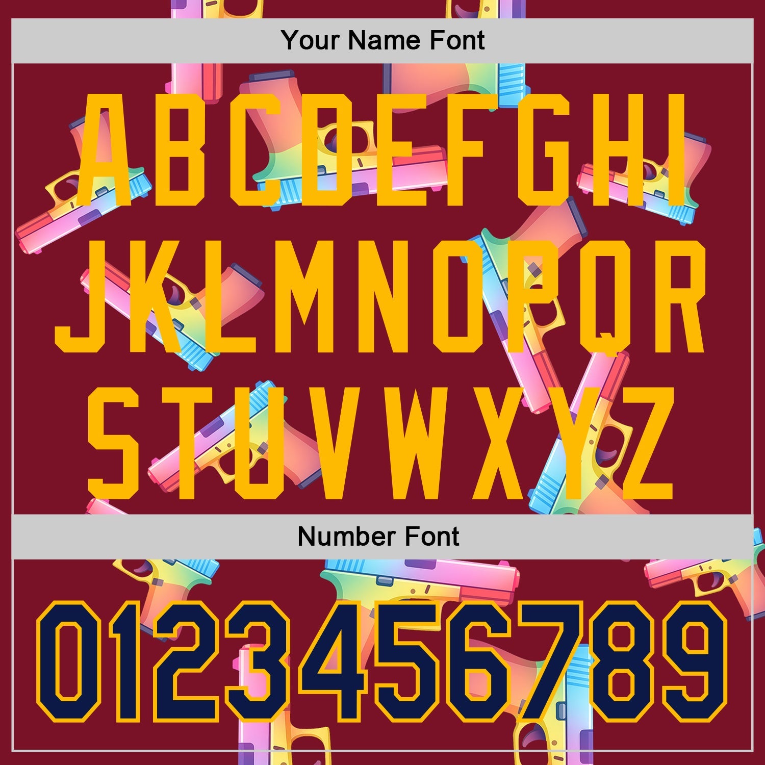 Custom Crimson Navy-Gold Colorful Firepower 3D Pattern Design Authentic Baseball Jersey