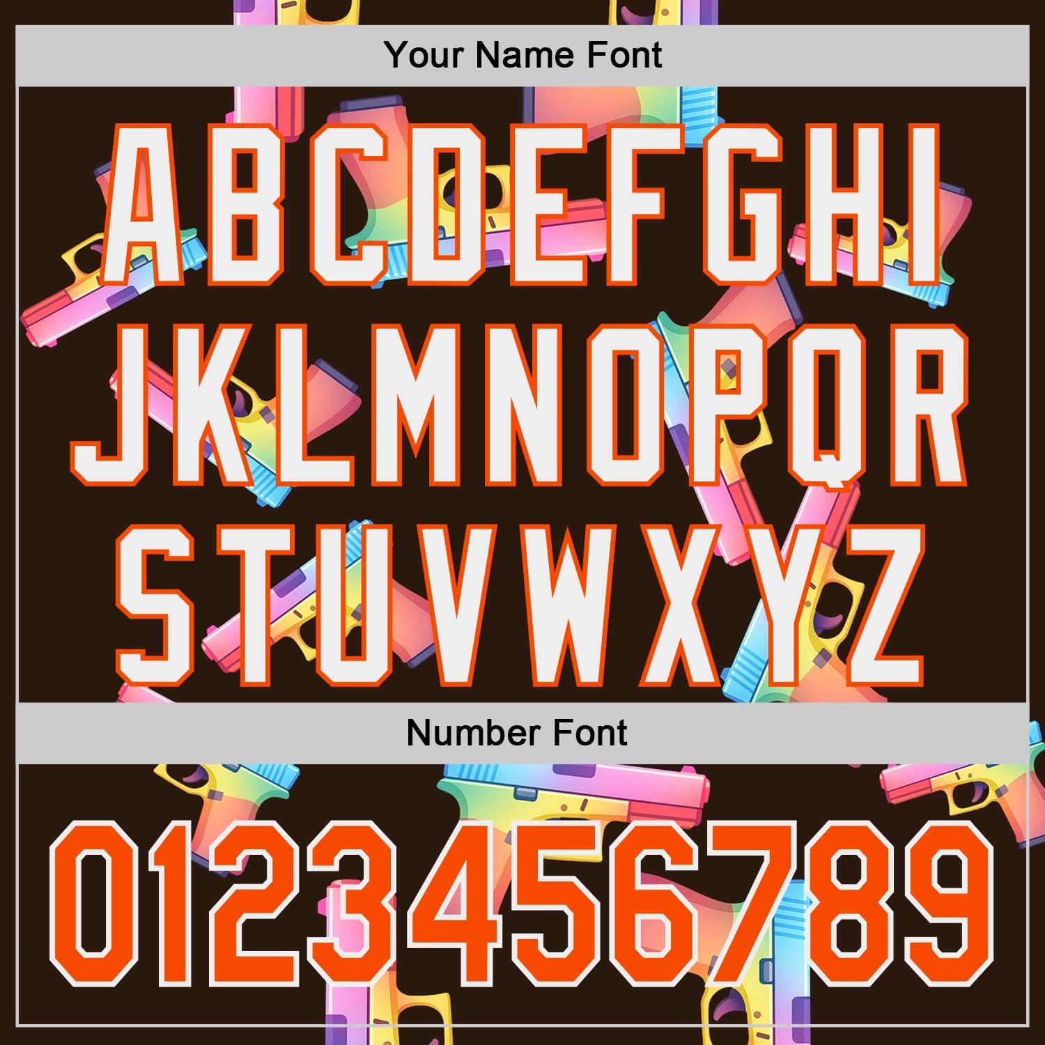 Custom Brown Orange-White Colorful Firepower 3D Pattern Design Authentic Baseball Jersey