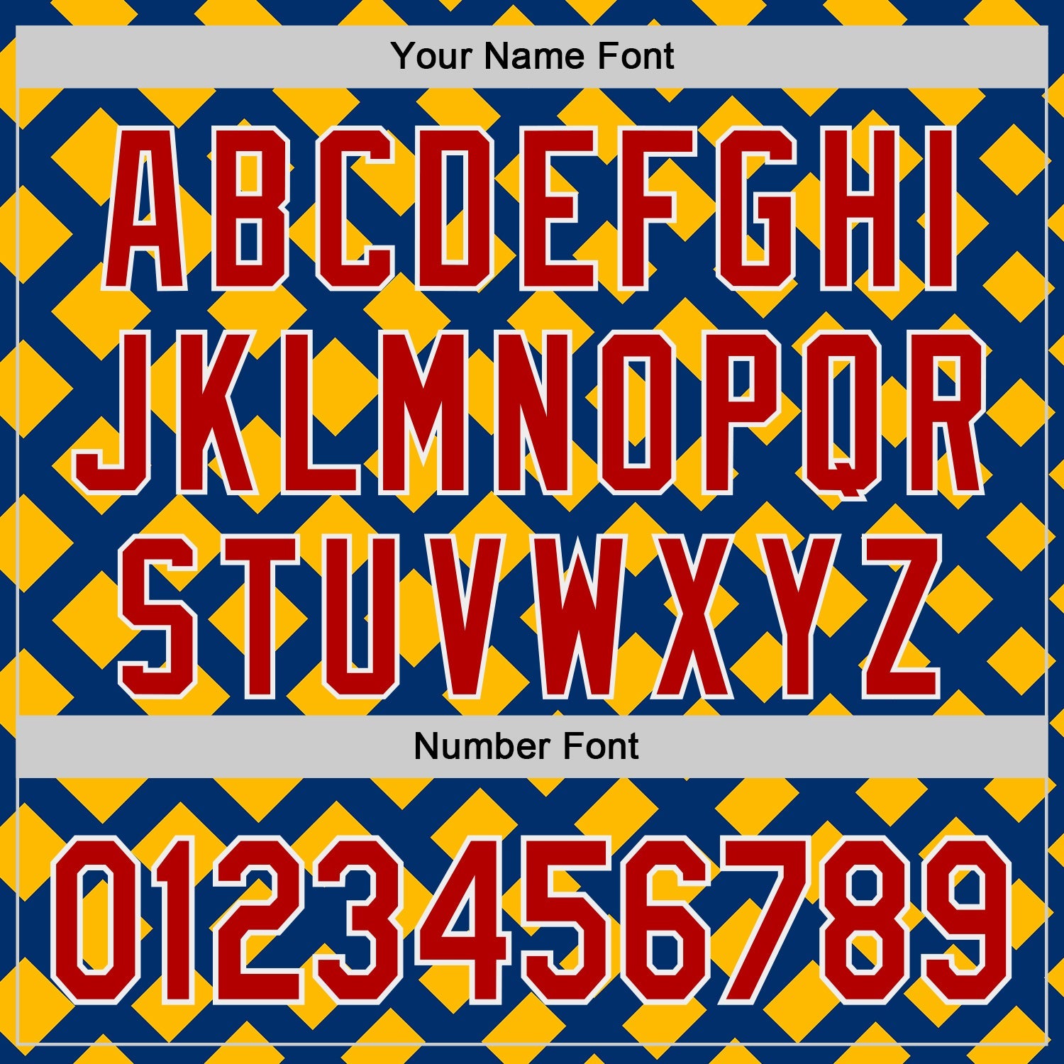 Custom US Navy Blue Red Gold-White Geometric Diamond Grid Rhombus Authentic Baseball Jersey