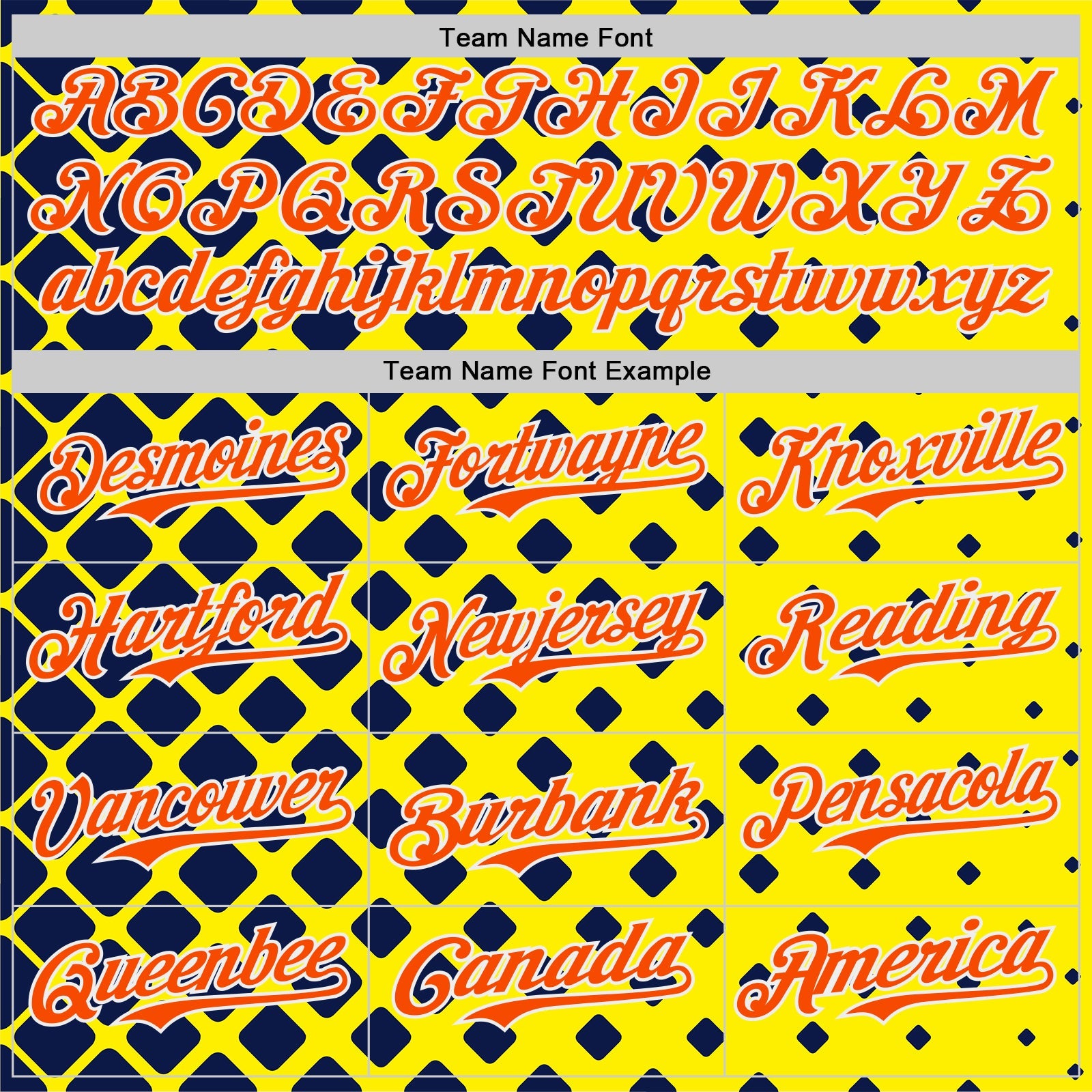 Custom Light Yellow Orange Navy-White Geometric Diamond Grid Rhombus Authentic Baseball Jersey