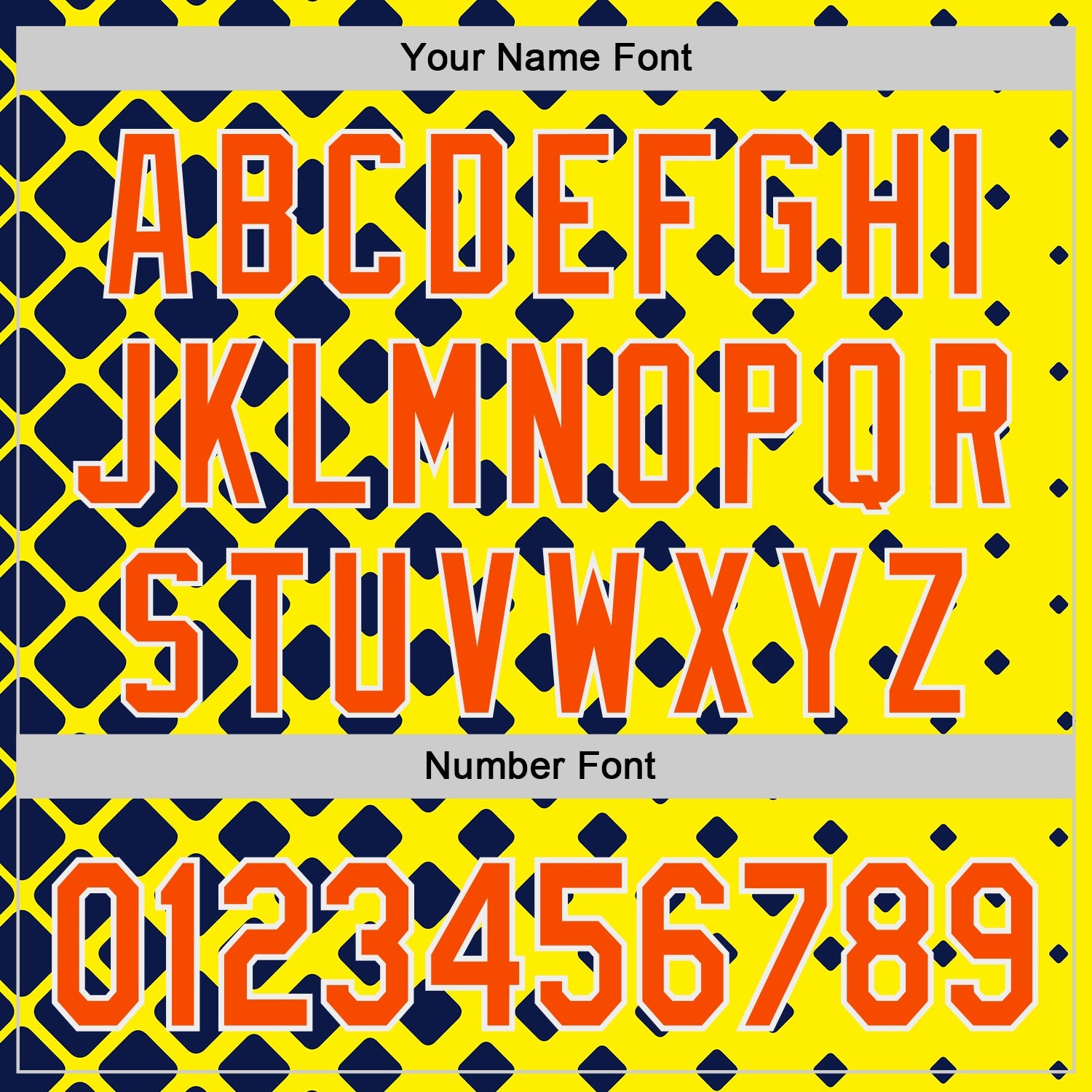 Custom Light Yellow Orange Navy-White Geometric Diamond Grid Rhombus Authentic Baseball Jersey