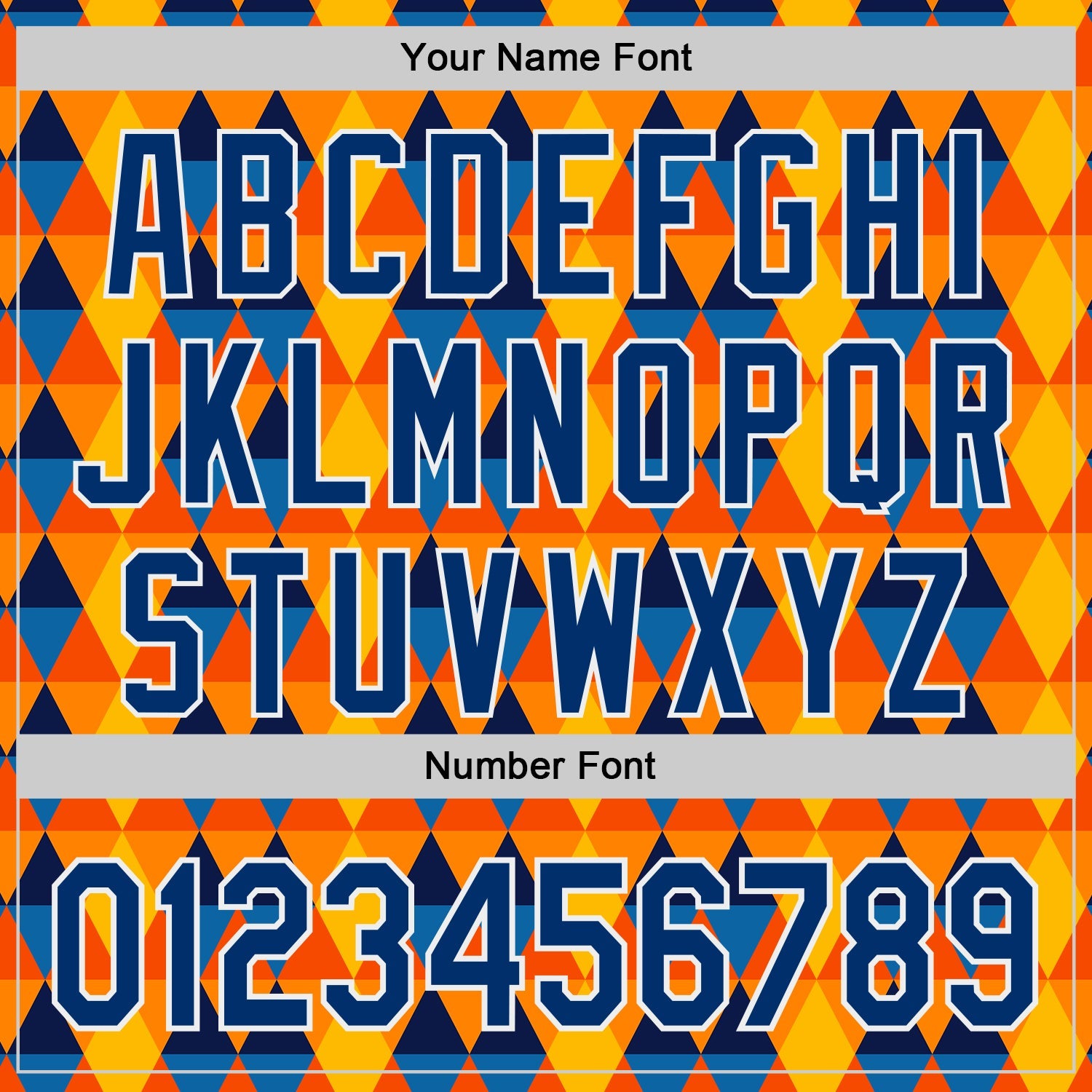 Custom Gold US Navy Blue Orange-White Geometric Diamond Grid Rhombus Authentic Baseball Jersey