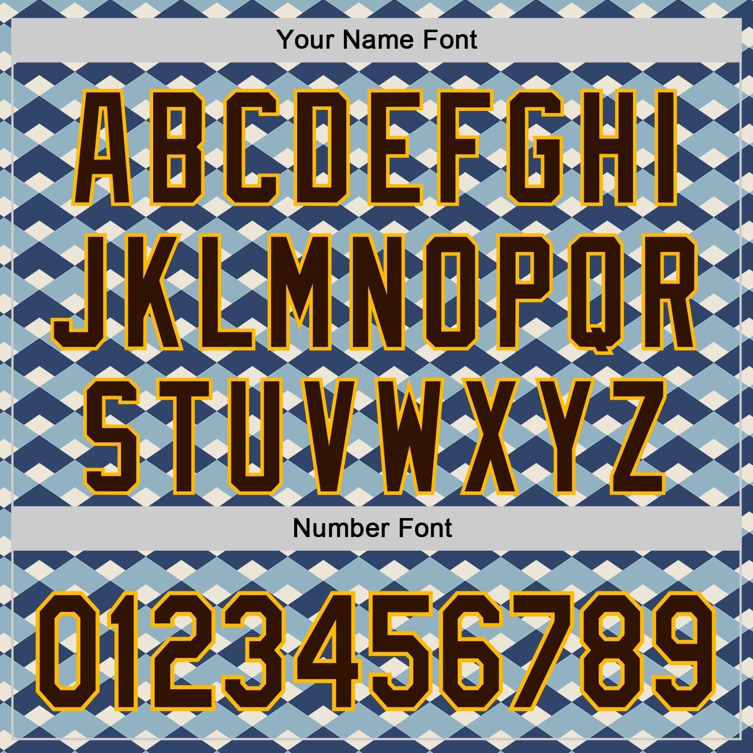 Custom White Brown Blue-Gold Geometric Diamond Grid Rhombus Authentic Baseball Jersey