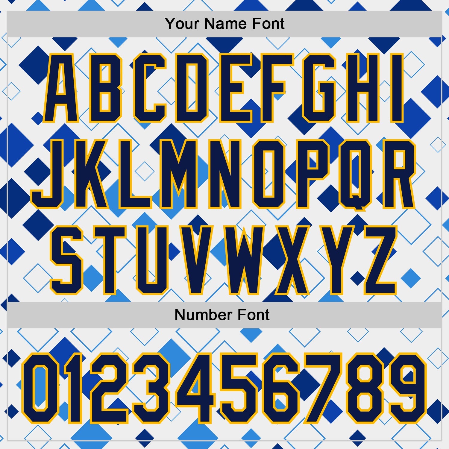 Custom White Navy Blue-Gold Geometric Diamond Grid Rhombus Authentic Baseball Jersey