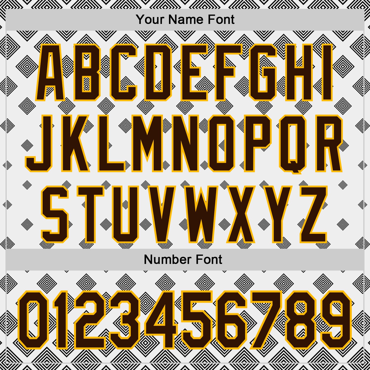 Custom White Brown Black-Gold Geometric Diamond Grid Rhombus Authentic Baseball Jersey