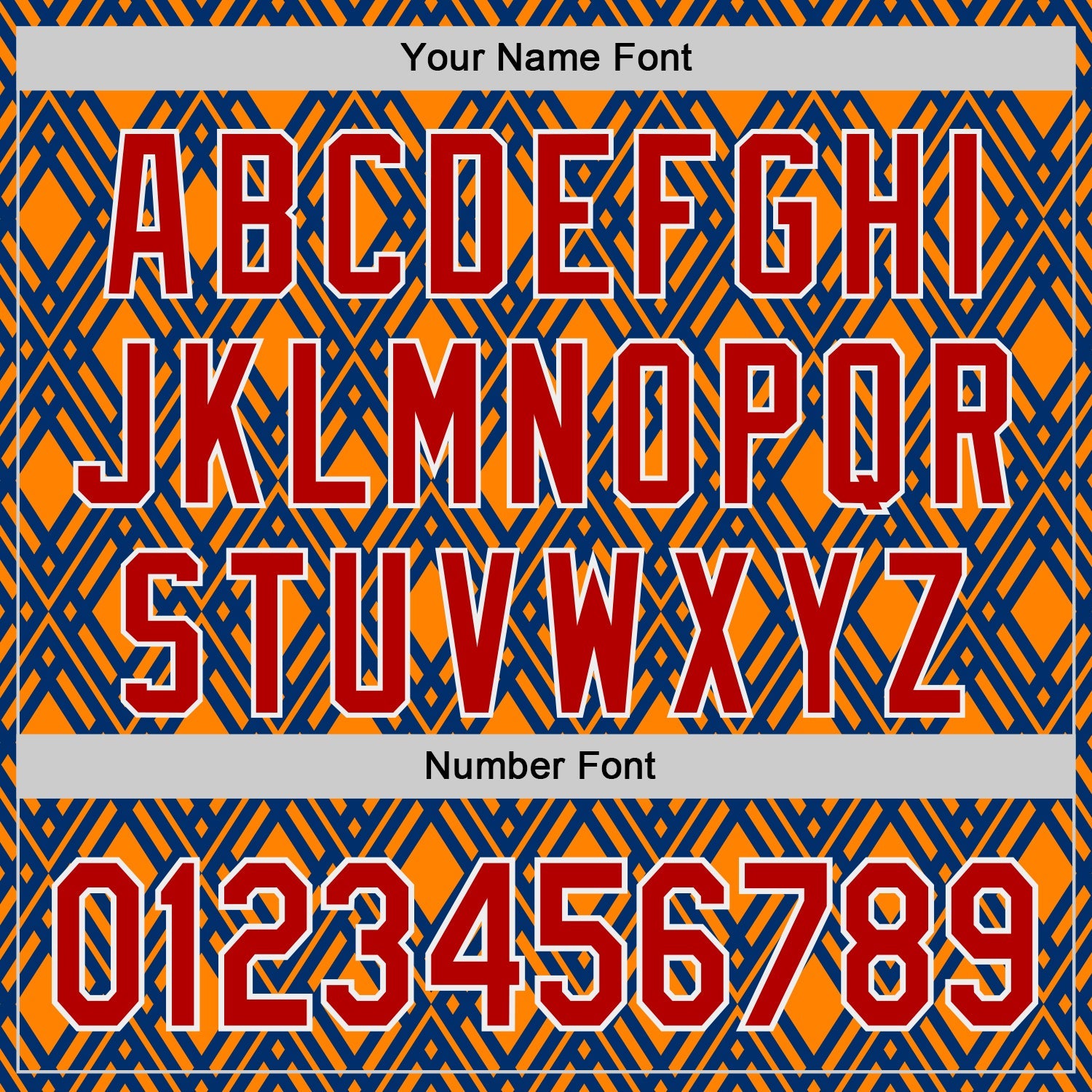 Custom Orange Red Blue-White Geometric Diamond Grid Rhombus Authentic Baseball Jersey
