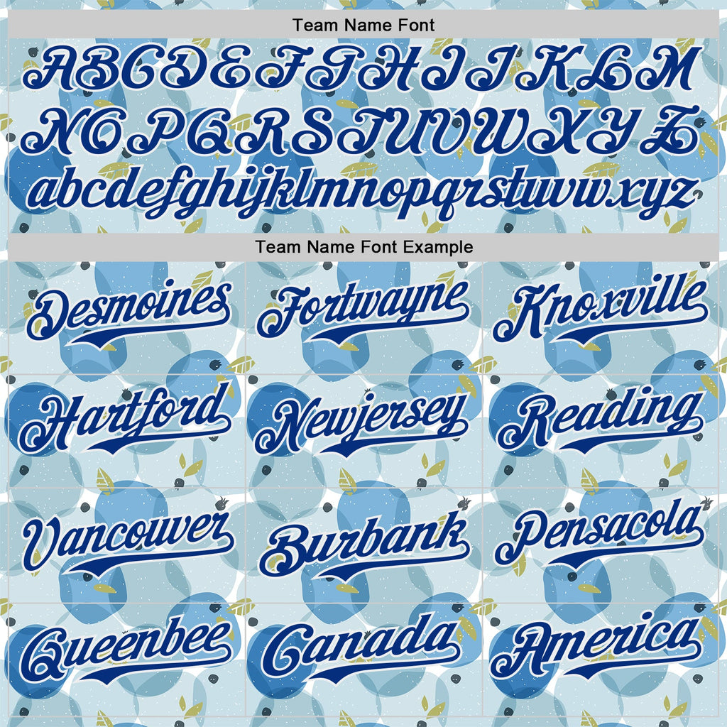Custom Blue Royal-White Foodie Blueberry Authentic Baseball Jersey