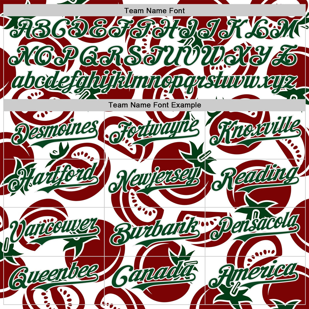 Custom White-Green Foodie Tomato Authentic Baseball Jersey
