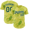 Custom Green-White Foodie Avocado Authentic Baseball Jersey