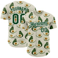 Custom Cream Green-White Foodie Avocado Authentic Baseball Jersey