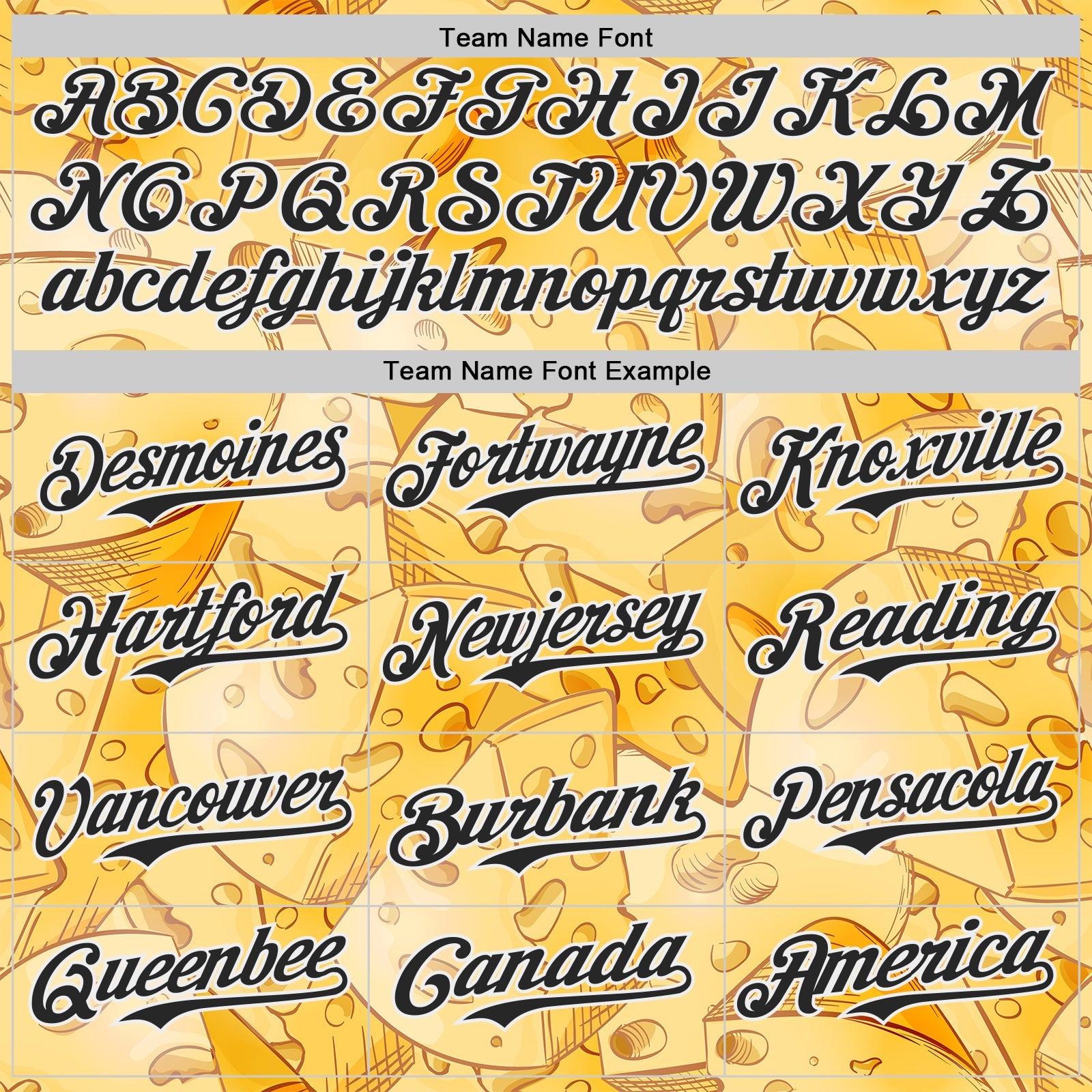 Custom Yellow Black-White Foodie Cheese Authentic Baseball Jersey