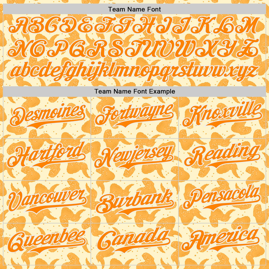 Custom Cream Bay Orange-White Foodie Fried Chicken Authentic Baseball Jersey